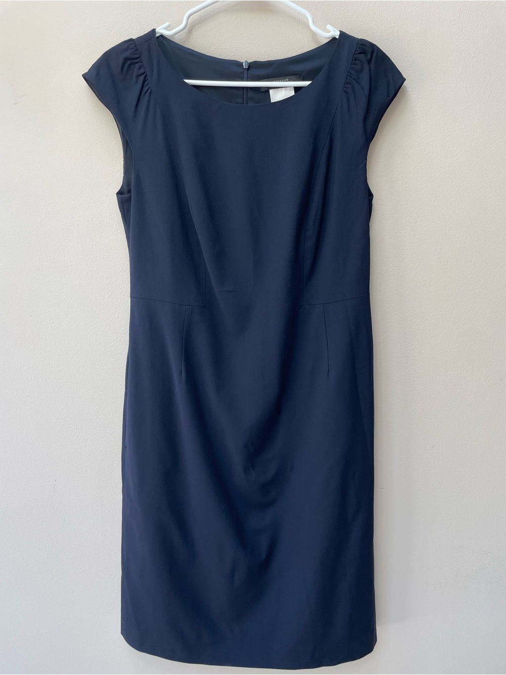 Max Mara Weekend Navy Blue Cap Sleeve Sheath Dress Office Professional Size 8